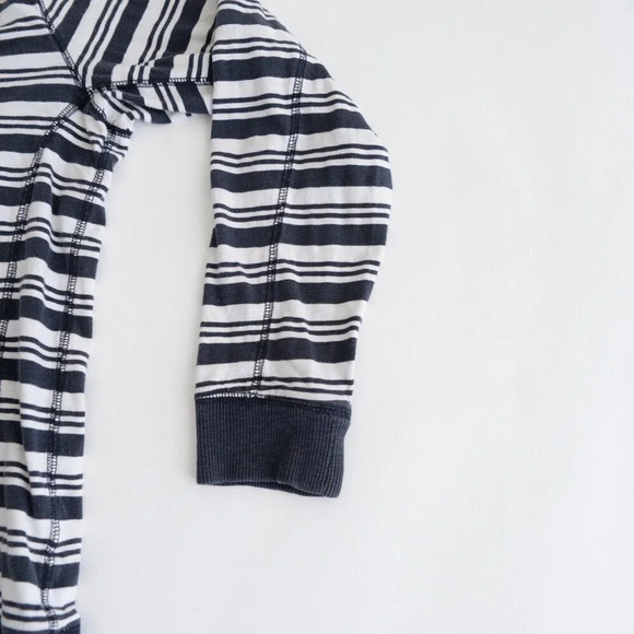 Vintage Timberland Navy & White Stripe Long Sleeve Shirt with Hood Size Medium - Picture 6 of 12